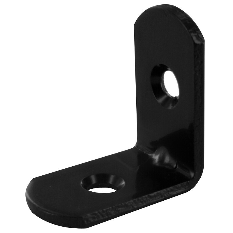 Équerre à bouts ronds en acier noir