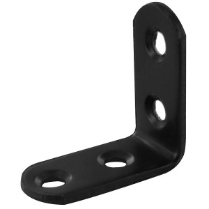 Équerre à bouts ronds en acier noir