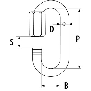 Mousqueton ovale en inox AISI 316