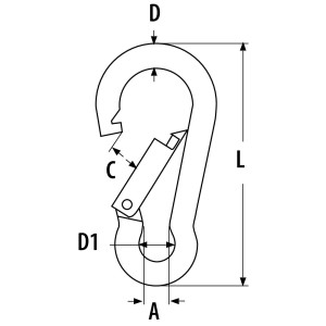 Mousqueton en INOX AISI316