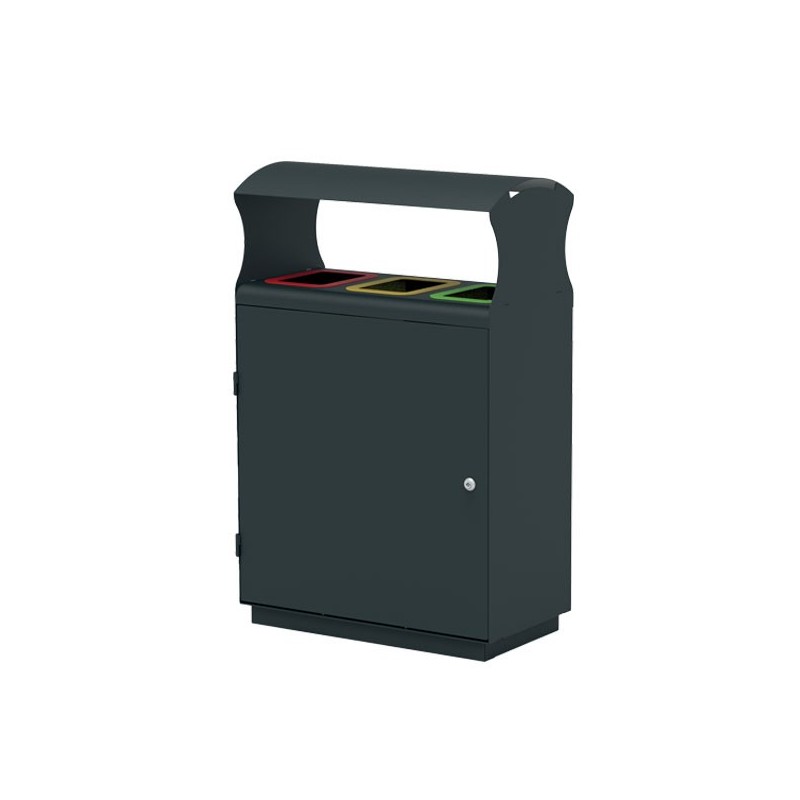 Corbeille tri sélectif 3 entrées Amsterdam