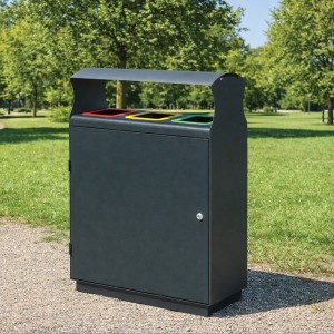 Corbeille tri sélectif 3 entrées Amsterdam