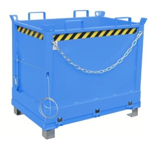 Benne sur pieds à fond ouvrant de 500 à 2000 litres orange