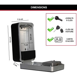 Boîte à clés MASTER LOCK, montage mural, à capot, taille moyenne Boîte à clés MASTER LOCK, montage mural, à capot, taille moyenne