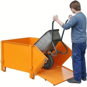 Conteneur pour matériaux de construction BTP orange