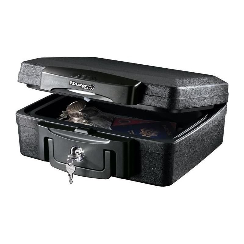 Coffre fort 4.9L anti feu et étanche à code, triple protection Coffre fort 4.9L anti feu et étanche à code, triple protection