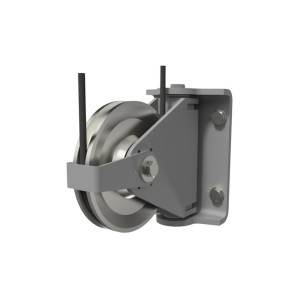 Poulies de renvoi articulées avec chapes en équerre pour câble 6 à 16 mm