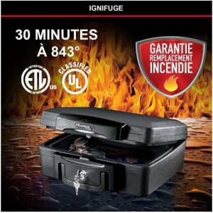 Coffre fort 4.9L anti feu et étanche à code, triple protection Coffre fort 4.9L anti feu et étanche à code, triple protection