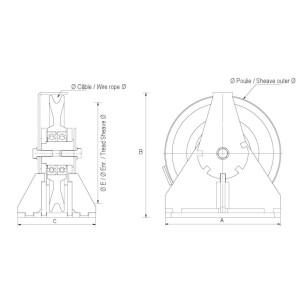 Poulies de renvoi inox fixes avec chapes en équerre inox