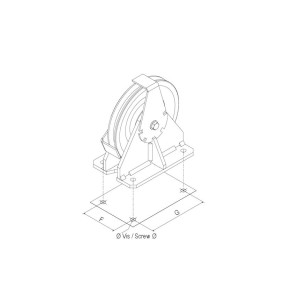 Poulies de renvoi inox fixes avec chapes en équerre inox