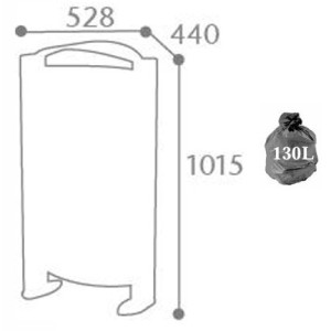 Corbeille sur pied 100L Gris Anthracite ARKEA - Rossignol