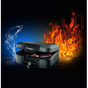 Coffre fort 7.8L anti feu et étanche à clef, triple protection