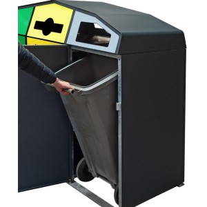 Point de tri avec 3 bacs roulants Trirok - Rossignol