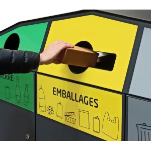 Point de tri avec 3 bacs roulants Trirok - Rossignol