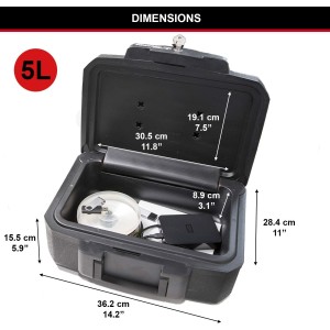 Coffre Fort 5L anti feu à clef, double protection - vol et incendie