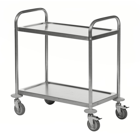 Chariot inox 2 tablettes