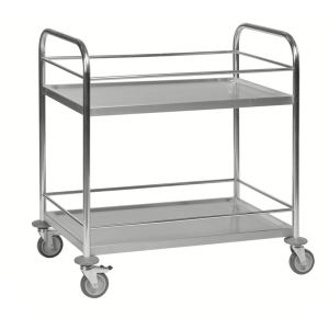 Chariot inox 2 tablettes de 825 x 500 mm