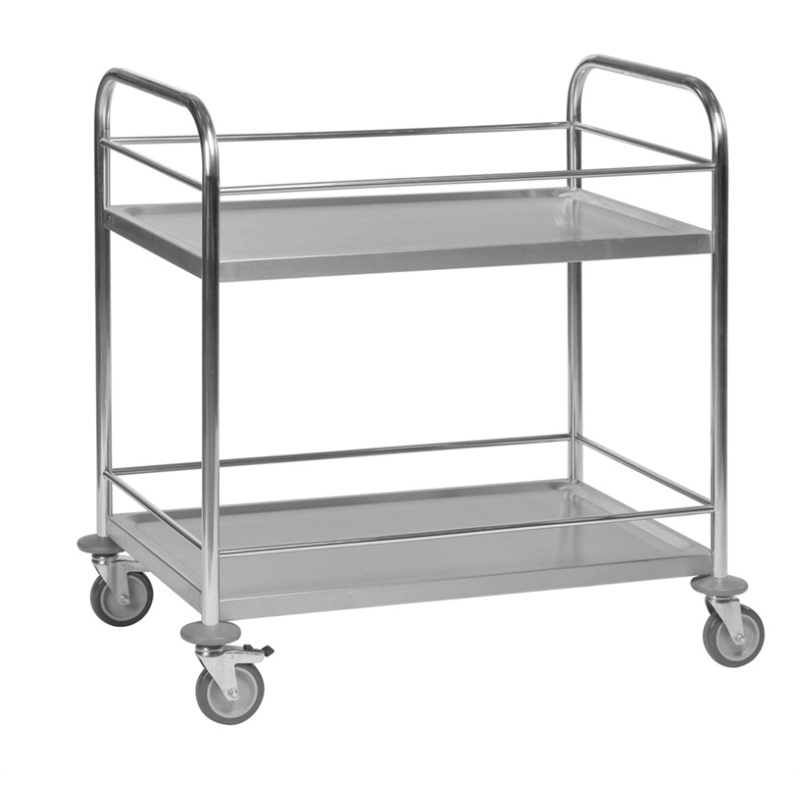 Chariot inox 2 tablettes de 825 x 500 mm