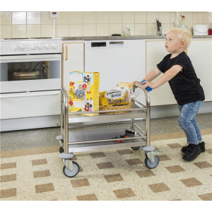 Chariot inox 2 étagères pour école primaire