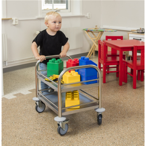 Chariot inox 2 étagères pour école primaire