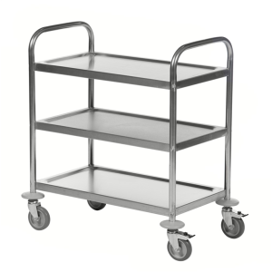 Chariot inox 3 tablettes capacité 100 kg