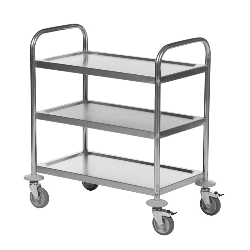 Chariot inox 3 tablettes capacité 100 kg