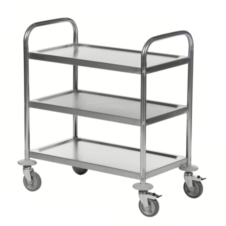 Chariot inox 3 tablettes capacité 100 kg