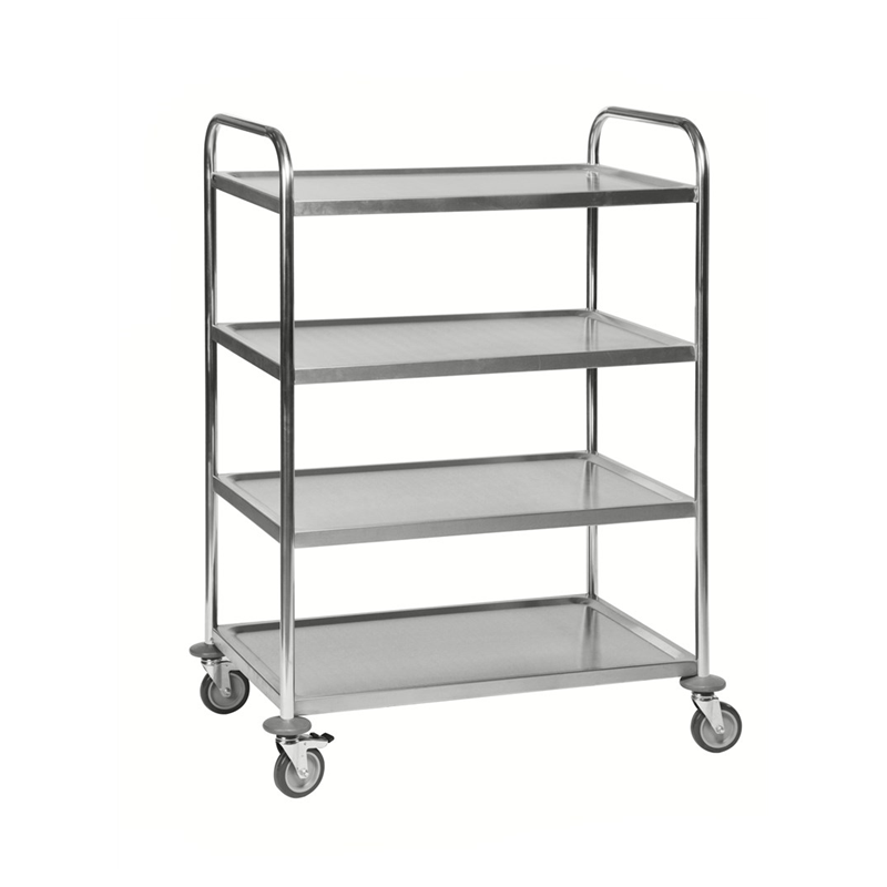 Grand chariot inox avec 4 tablettes
