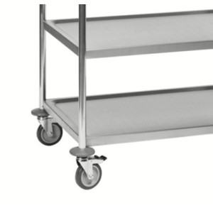 Grand chariot inox avec 4 tablettes