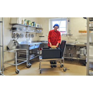 Chariot inox 1 dossier - Hauteur de la plate forme 470 mm