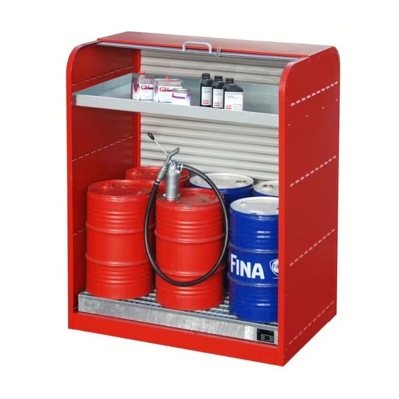Armoire de stockage de fûts à 60 et 200 litres et  petits récipients - Bauer - rouge