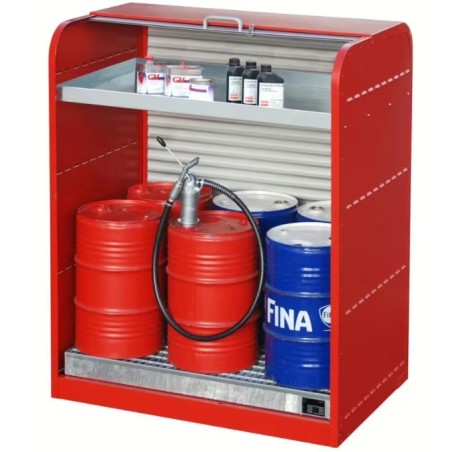 Armoire de stockage de fûts à 60 et 200 litres et  petits récipients - Bauer - rouge