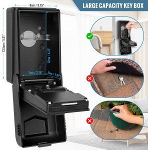 Boite à clés Rétroéclairée Sécurisée Extérieure noir