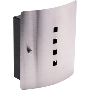 Armoire à Clés, 10 Crochets, Acier Inoxydable, Fermeture Magnétique