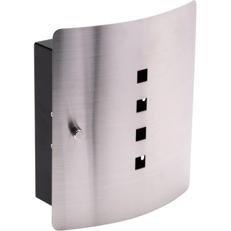 Armoire à Clés, 10 Crochets, Acier Inoxydable, Fermeture Magnétique