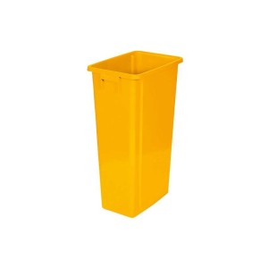 Collecteur de déchets rectangulaire 80 litres jaune
