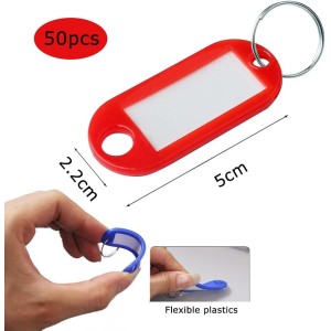 Lot de 50 Porte-clés Étiquette, 5 x 2,2 cm