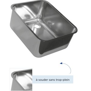 Cuve carrée inox 304 à souder sans trop-plein