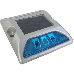 Plot solaire 3 LED par coté à fixer ou à coller bleu