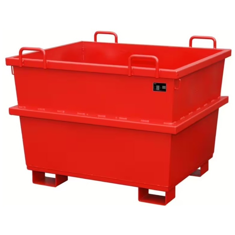 Conteneur universel  pour collecter et transporter des matériaux en vrac rouge