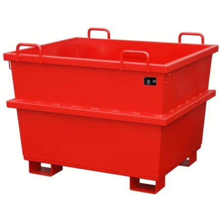 Conteneur universel  pour collecter et transporter des matériaux en vrac rouge