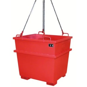 Conteneur universel  pour collecter et transporter des matériaux en vrac rouge