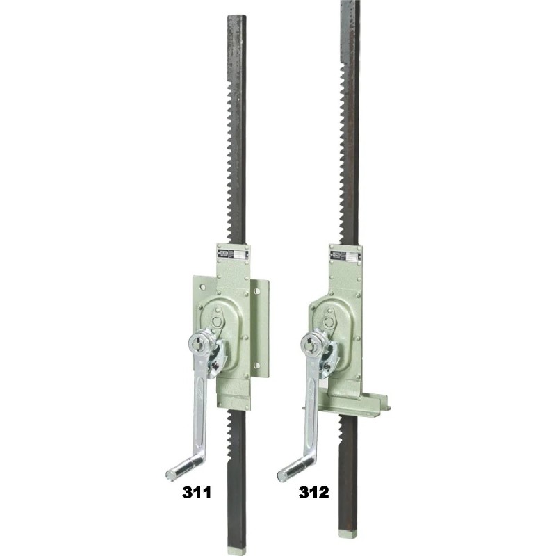 Cric à crémaillère pour écluse fixation murale ou au sol