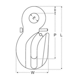 Crochet raccourcisseur à œil avec goupille de sécurité Grade 100