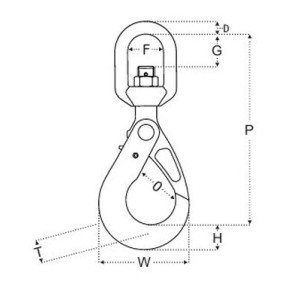 Crochet automatique à émerillon rotatif sous charge Grade 100