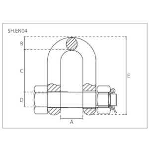 Manilles droites à axe boulonné goupillé