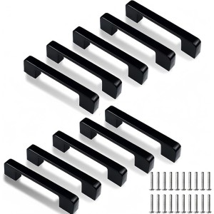 10 Poignées de Placard inox 133 mm - Noir