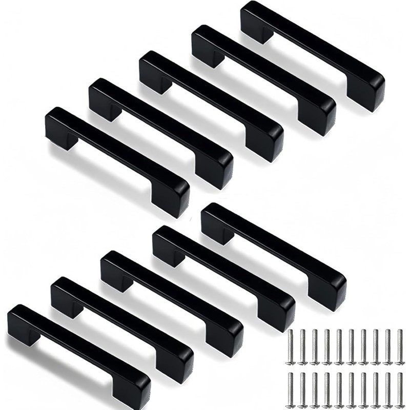 10 Poignées de Placard inox 133 mm - Noir 10 Poignées de Placard inox 133 mm - Noir