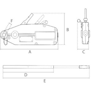 Tireur à câble avec boîtier en aluminium