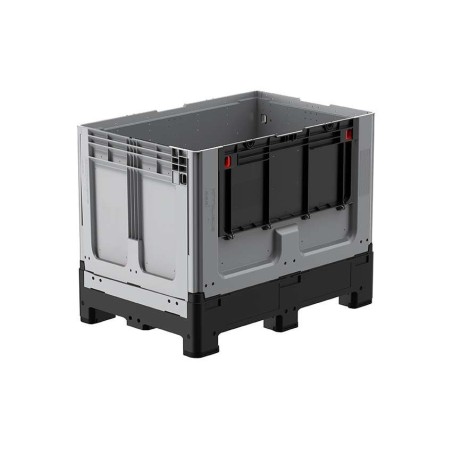 Caisse palette 1200x800x953mm repliable 4 pieds avec porte battante 1 côté long